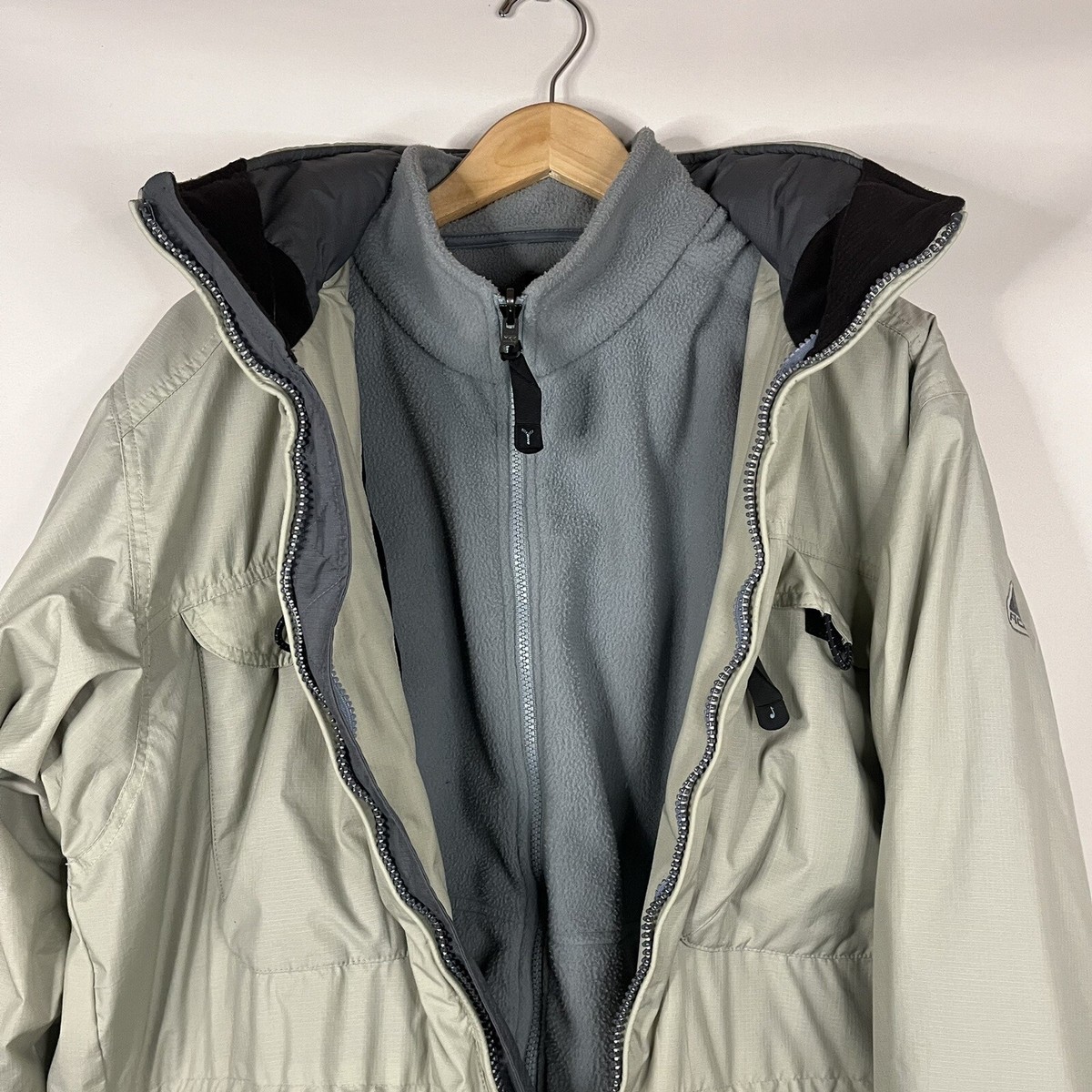 Vintage Nike ACG Tactical Jacket Removable Fleece Shell Ripstop 