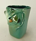 Vintage lovely little vase heart form with application sea shell ceramic stamp ?