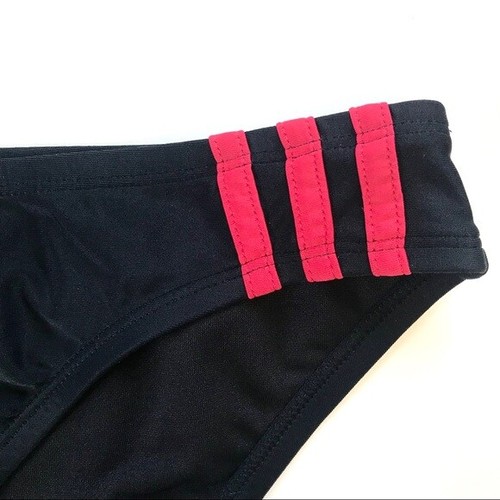 Adidas Womens Black Bathing Suit Bikini Hipster 3 Stripe Bottoms Size S - Picture 2 of 7