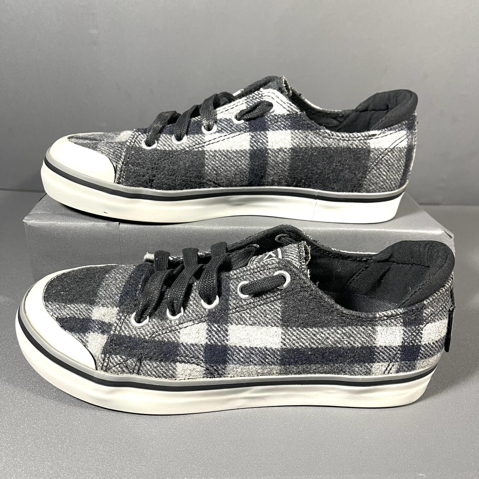 Scarpe KEEN Elsa Plaid III sneakers basse stringate lana nero grigio donna taglia 6