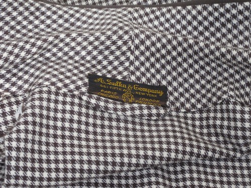 Vtg A Sulka Housecoat Smokers Robe Dressing Gown Brown Check Wool 42 - 44 Long - Picture 8 of 8