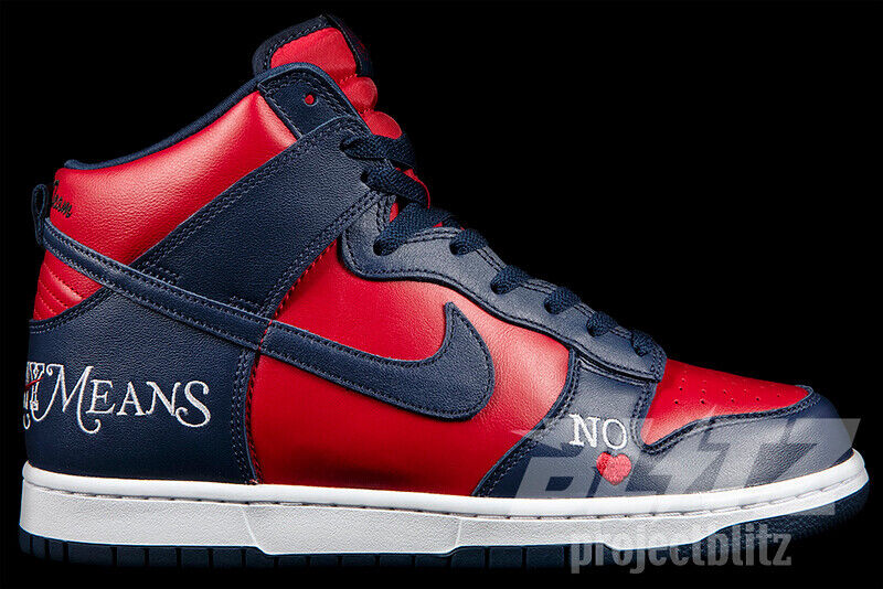 NIKE SB DUNK HIGH OG QS SUPREME BY ANY MEANS NAVY