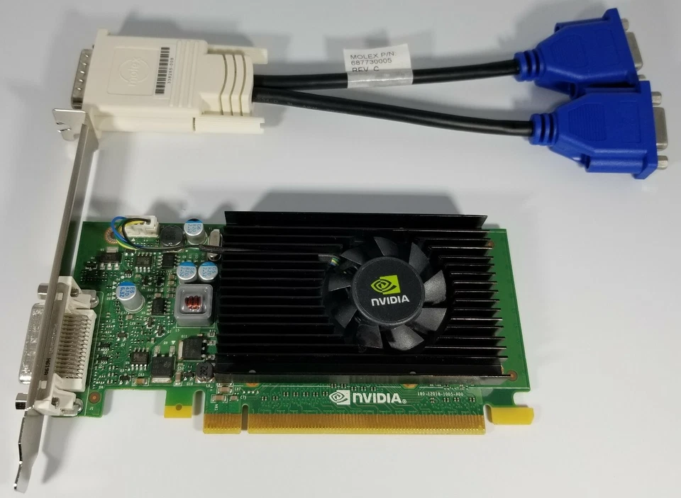 Nvidia Dual Monitor 1GB Windows 10 VGA DVI Full ATX PC Video Graphics Card - Image 2 of 4
