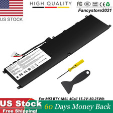 LAPTOP BTY-M6L Battery for MSI GS65 GS75 Stealth Thin 8SE 8SF 8SG Series 80.25Wh