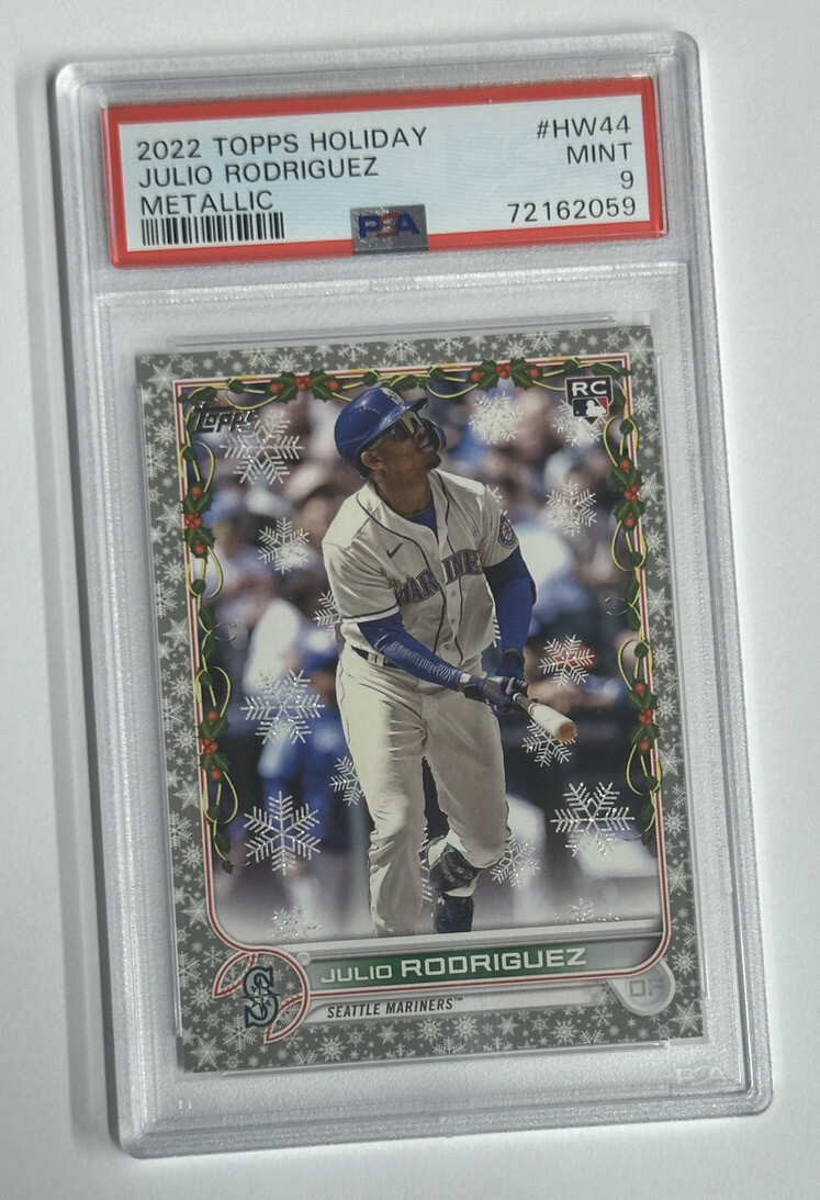 2022 Topps Holiday Metallic Julio Rodriguez Rookie RC #HW44 PSA MINT 9