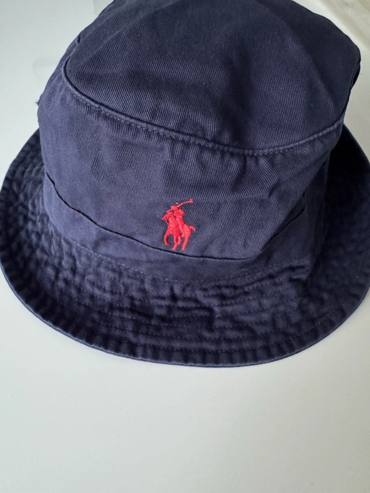 BNWT Polo Ralph Lauren Cotton Navy Bucket Hat. Size S/M