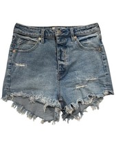 We The Free Free People Denim Cutoff Shorts Blue Distressed High Rise Size 27