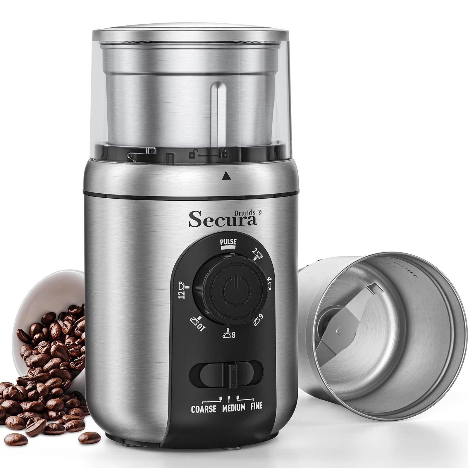 Electric Coffee Grinder for Coffee Beans, Spices, Herbs Adjustable Coarse to ...
