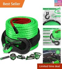 Synthetic Winch Rope, 3/8'' x 85ft 25,000LBS Synthetic Winch Line 3/8 Winch C...