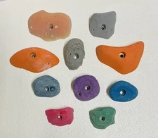 Used Climbing Holds -10 Pack Lg, Med Mini Jugs, Finger Buckets  - Vintage Holds