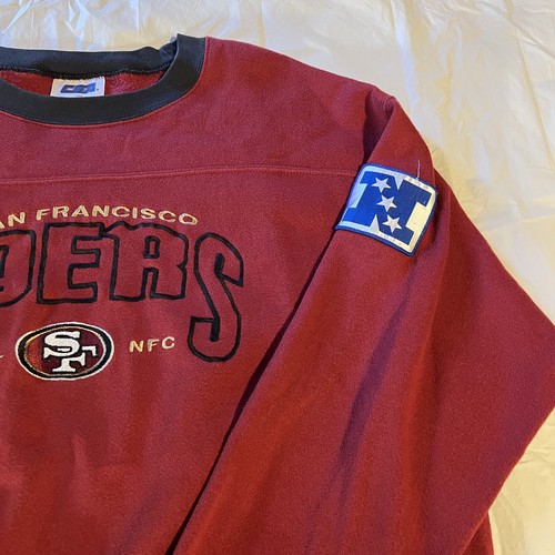 Vintage San Francisco 49ers Sweatshirt Crewneck Mens L 90s Embroidered NFL Red - Picture 4 of 5