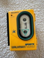 TESTED Sony WM-F45 Sports Walkman AM FM Radio Cassette Player Yellow Vintage