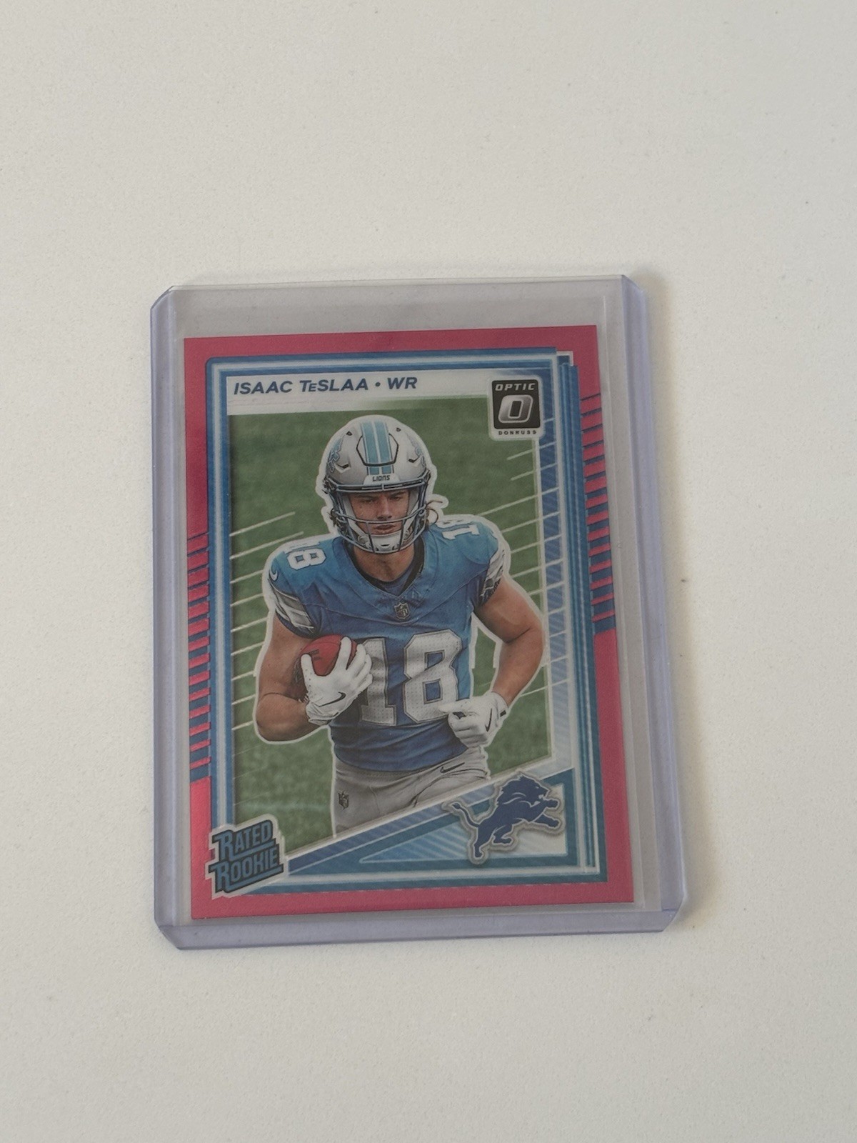 2025 Panini Donruss Optic - Rated Rookie Isaac Teslaa #219 Pink Prizm (RC)