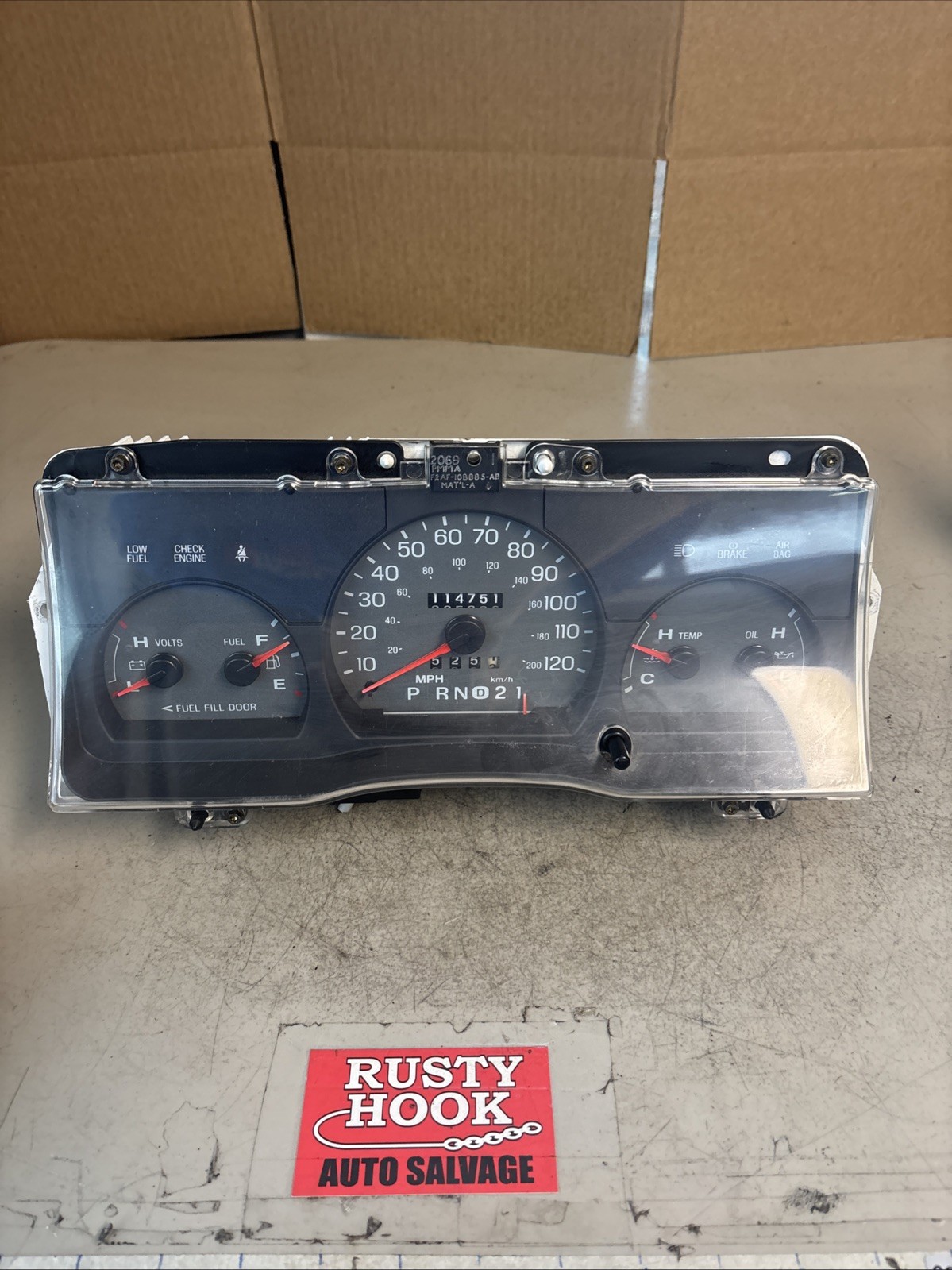 1990 Ford F150 Speedometer Cluster Gauge XW7F10894 114751 MILES