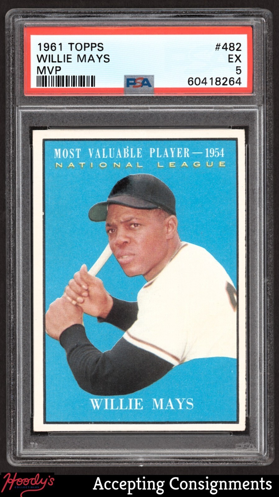 1961 Topps #482 Willie Mays MVP HOF PSA 5 EX EXCELLENT