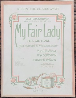 rare GEORGE GERSHWIN sheet music KICKIN THE CLOUDS AWAY from TELL ME MORE 1925