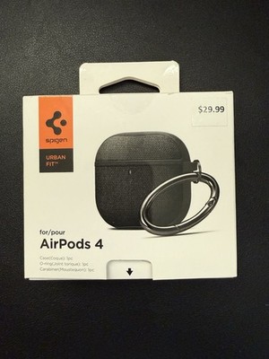 Spigen Urban Fit Case w/ Carabiner Key Chain for AirPods 4   Black NEW