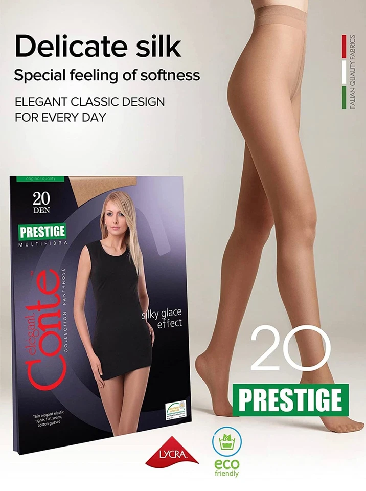 Conte Prestige 20 Den - Medias clásicas transparentes hasta la cintura para mujer (8С-43СП) Foto 4 de 4