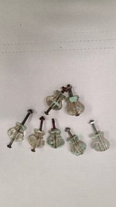 7 Lot vintage clear glass drawer pulls new old stock hardware