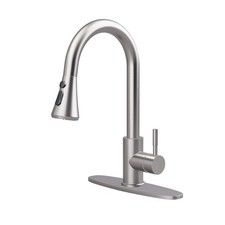 Kitchen Faucets, Brushed Nickel Kitchen Faucet with Pull-Down Sprayer, Stainl...