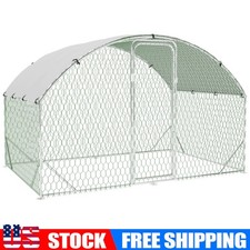 9.8 x 6.5 x 6.5FT Large Metal Chicken Coop, Galvanized Cage Dome Shaped Coop New