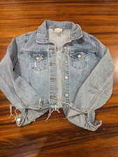 Industry Cropped Jean Jacket Size Xs Women's Light Blue Button Up Denim Jacket