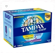 Tampax Pearl Tampons, Duopack, 87 Count