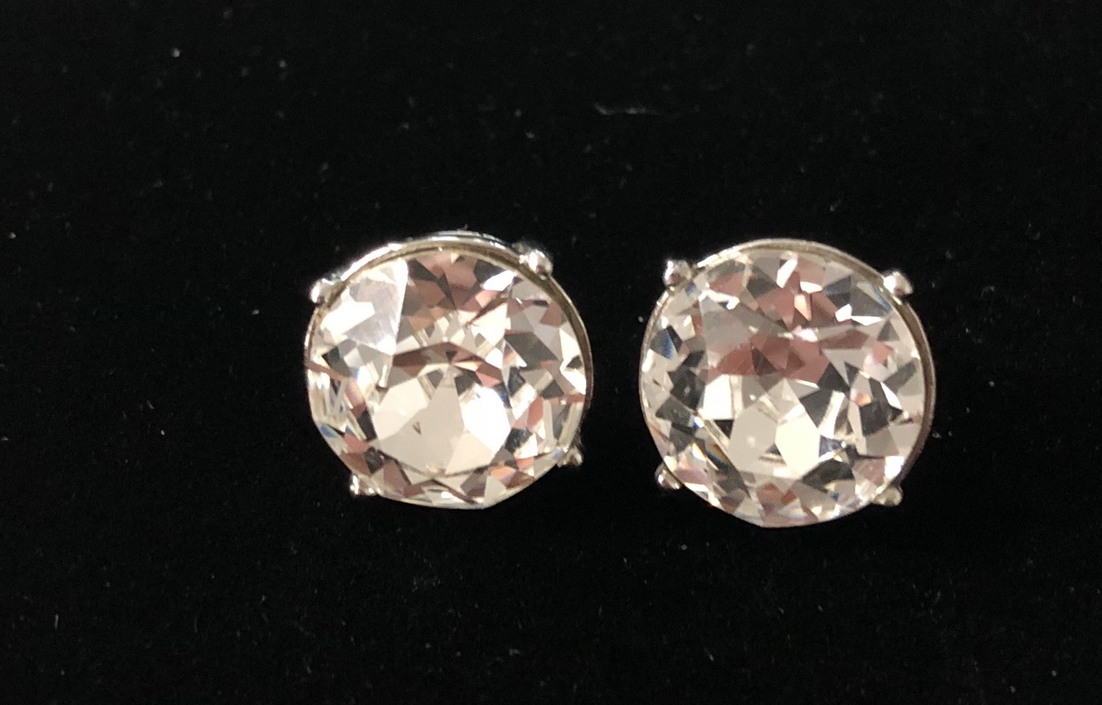 Vintage Signed Kenneth J. Lane  Large Crystal  Ea… - image 1