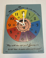 Timmy Time Color Wheel Clock SIFO Child's Toy Learn Tell Time Colors Count VTG