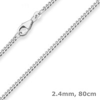 2,4Mm Panzerkette Silberkette Collier Halskette Aus 925 Silber 80Cm