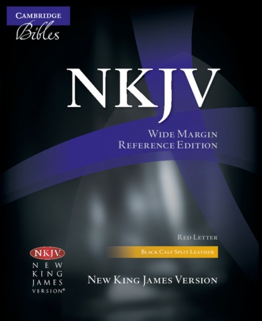 NKJV Wide Margin Reference Bible Black Calf Split Leather  LEATHER-BOUND
