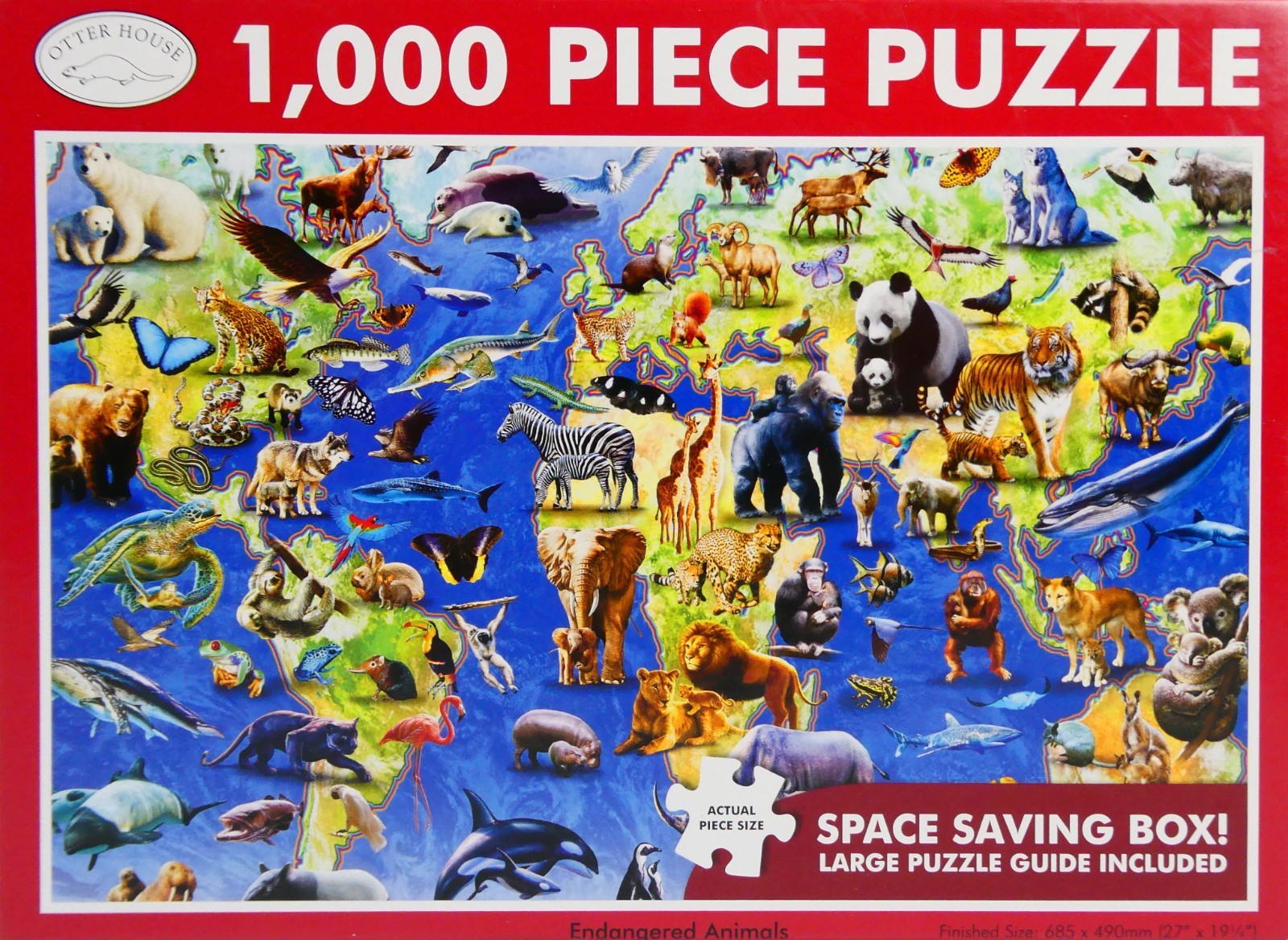 Otter House 1000 Piece Jigsaw Puzzle Endangered Animals - Complete