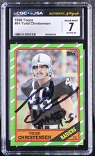 1986 Topps #64 Todd Christensen JSA 10 CGC 7