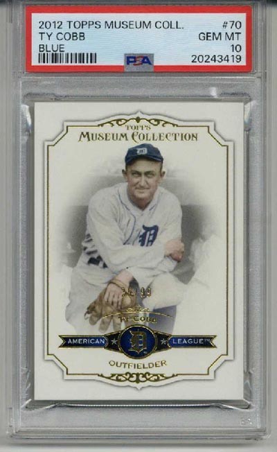 2012 TOPPS MUSEUM COLLECTION BLUE #13 TY COBB CARD TIGERS PSA 10 LOW POP RARE