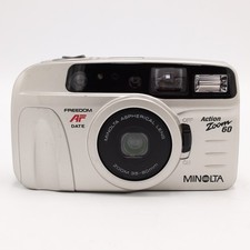 Minolta Freedom AF Action Zoom 35mm Point and Shoot Film Camera Silver USED 