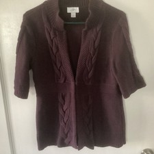 Loft Ann Taylor Sweater Size Med Purple 100 Cotton