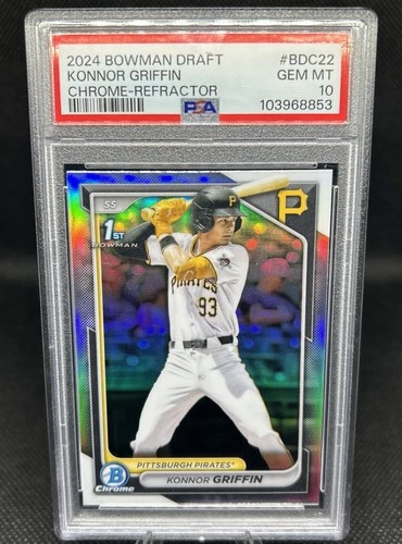 Konnor Griffin 2024 Bowman 1st Draft Chrome Refractor PSA 10 #BDC22 Pirates