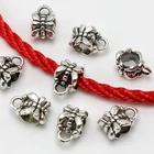 40pcs Tibetan Silver Floral Bails - 6mm Pendant Connectors for European Charm