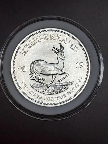 2019 South Africa 1 oz Silver Krugerrand BU .999 in Capsule Uncirculated
