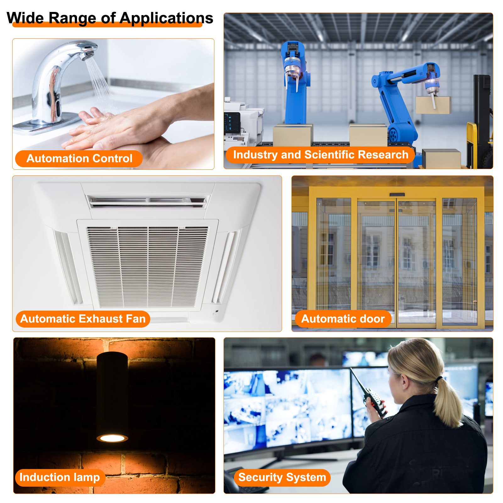 10Pcs Ultrasonic Module Distance Sensor RCWL-0516 High Precision Measuring Green