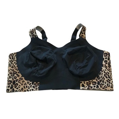 Evelyn Bobbie The Beyond Bra 2XL Leopard Print Black Wireless Seamless Support