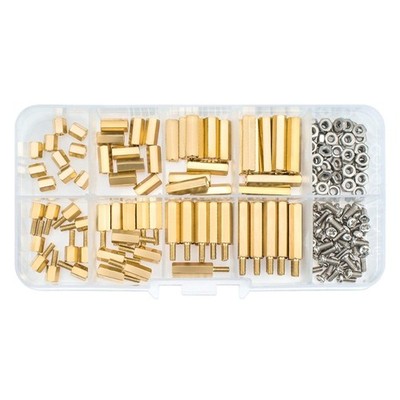 180pcs/set Brass Spacer Sleeves Standoffs Screws Nuts Assortment Set for Board