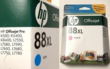 Genuine HP Officejet Pro Printer Ink 88XL High Capacity Color Cyan Magenta New