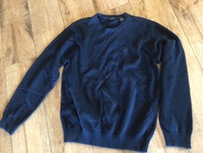 Izod Sweater Mens Large Gray Argyle Ribbed Cuffs Preppy Dad