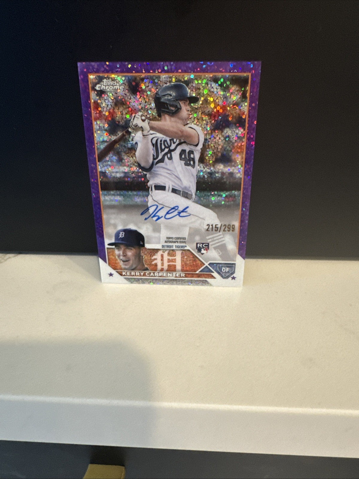 2023 Topps Chrome RA-KCA Kerry Carpenter RC Purple Speckle #D 50/299 Auto Rookie