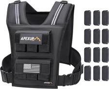 Adjustable Weighted Vest Men 20lbs/30lbs/40lbs Weights W/ Reflective Stripe