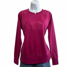 The North Face Crew Sweatshirt Womens L Pink Pull Over Pockets Athleisure Skiing
