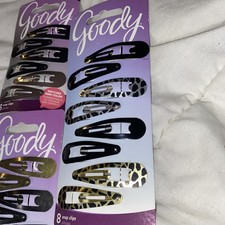 Lot Goody Hair Snap Clip Metal 3 Pack leopard Metallics