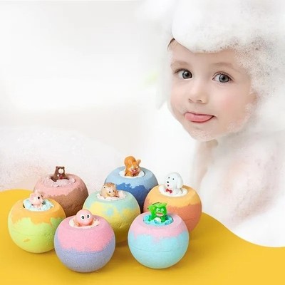 100g Badebomben für Kinder mit Überraschungsspielzeug innen für Kinder & Jungen und Mädchen