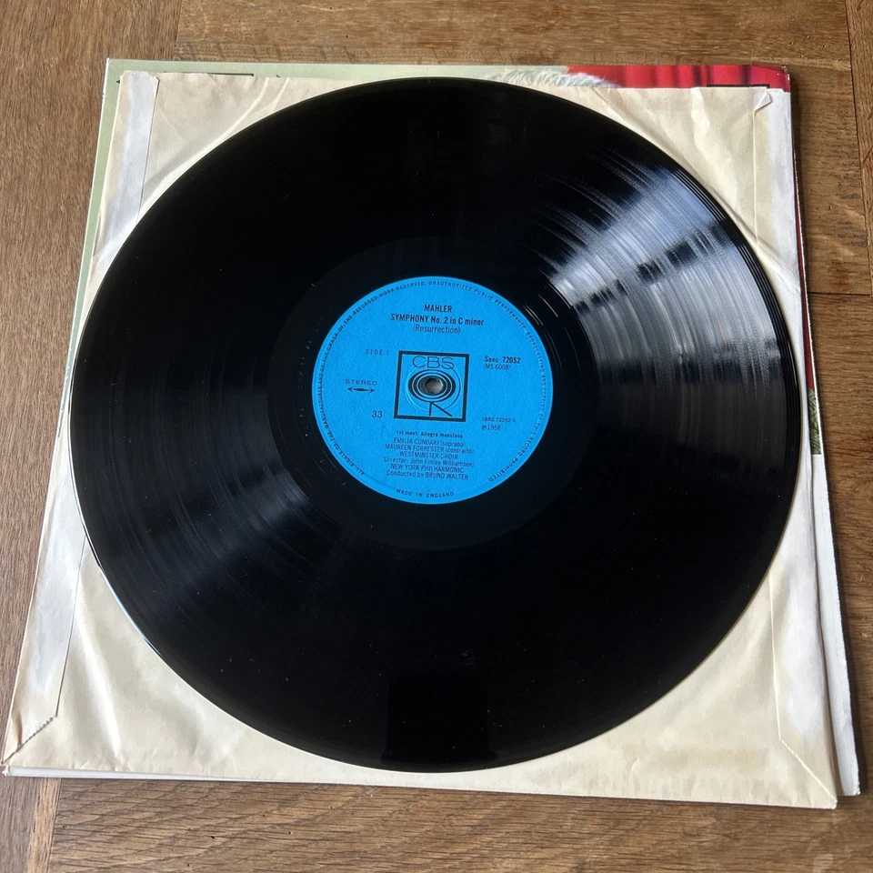 Mahler: Symphony No. 2 'Resurrection' - Walter **CBS SBRG 72052/3 ED1 2LP** - Image 3 of 4